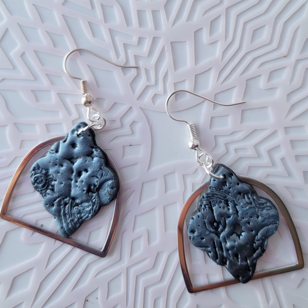 Celestial Gray and Silver Earrings